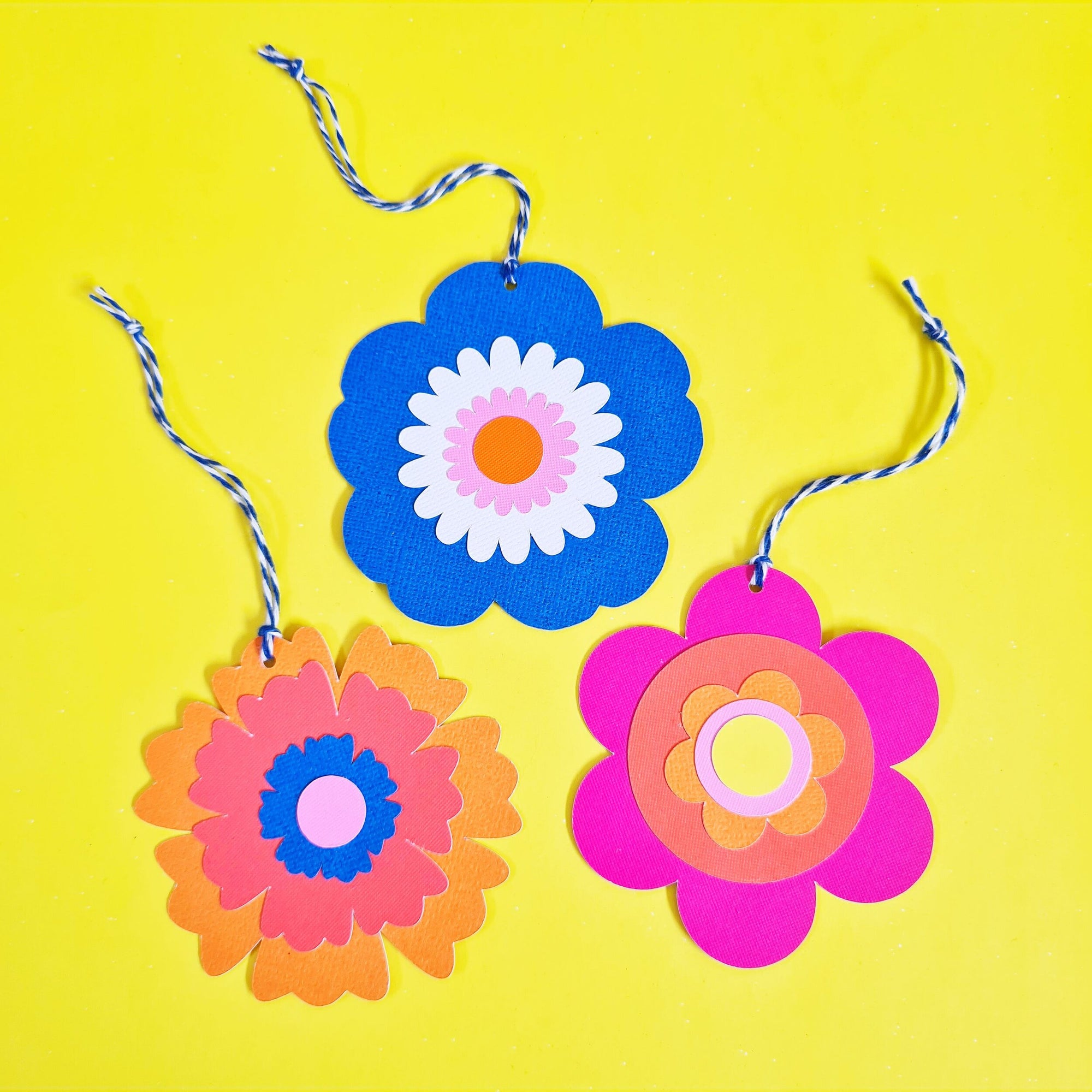 Flower Power Gift Tags (SVG + PDF Digital Template Bundle)