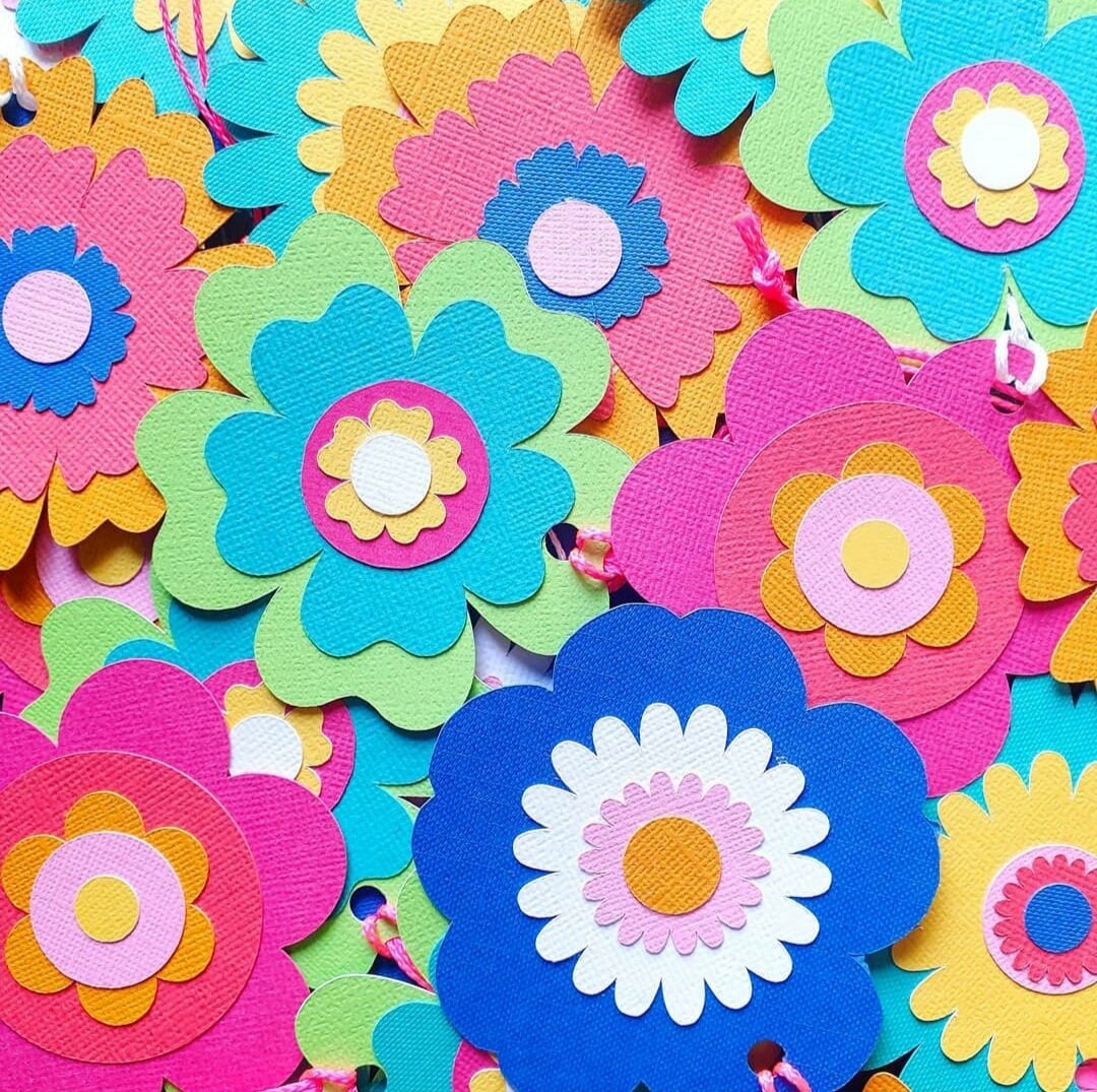 Flower Power Gift Tags (SVG + PDF Digital Template Bundle)